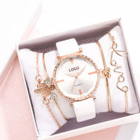 Fashion Style 5pcs Set Women Luxury Leather og Quartz Quartz Watches