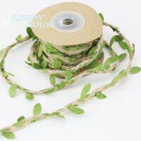 ；‘。、’ (5Meters/Roll) Leaves Hemp Rope Braided Hazelnuts With Green Leaves Gardening Home Decor Ropes Handmade DIY Wreaths