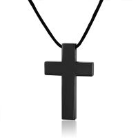 Modyle 2023 New HOT Sale Fashion Jewelry Mens Copper Stainless Steel Cross Pendant Charm Leather Necklace for men/women gift Fashion Chain Necklaces