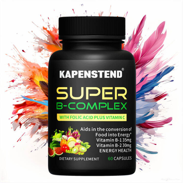 Vitamin B Capsules for Adrenal Support, Stress Management and Immune