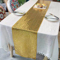 Glitter เลื่อม Gold Table Runner 12X108นิ้วสำหรับวันเกิดงานแต่งงานหมั้นอาบน้ำเจ้าสาว Baby Shower Bachelorette Holiday Celebration Party ตกแต่ง