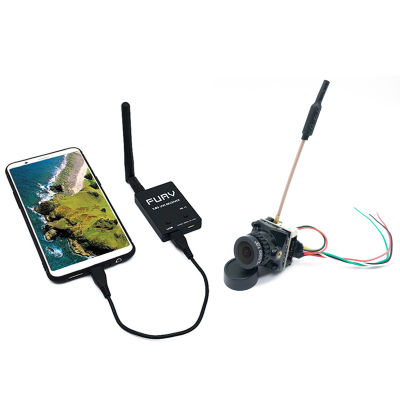 FPV system 5.8G FPV Receiver UVC Video Downlink OTG VR Android Phone and 25100200mW transmitter +CMOS 2.1mm 1200TVL camera