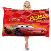 [Gexing fabrics] ผ้าขนหนูลายรถยนต์ดิสนีย์ Lightning McQueen 3D พิมพ์ดิจิตอลนุ่มแนะสวมสบายสี่เหลี่ยมผ้าเช็ดตัวดูดซับ