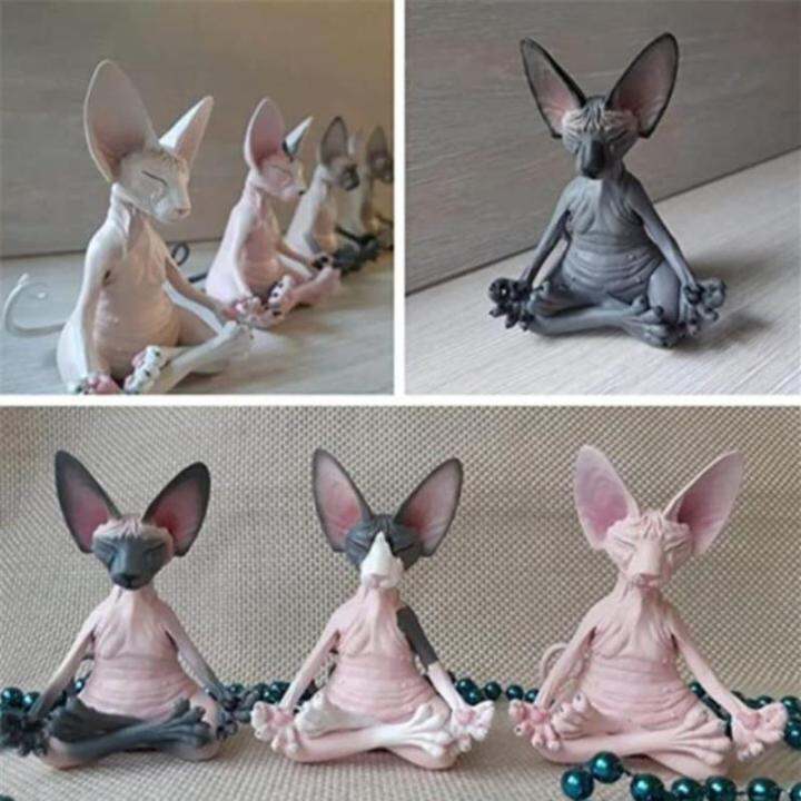 cat-meditate-collectible-figurines-miniature-handmade-decor-animals-figure-toys