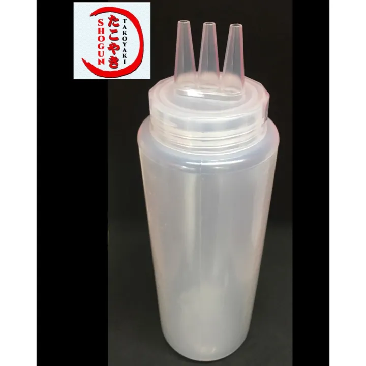 3 Hole Squeeze Bottle / 3 Heads Plastic Squeeze Sauce Bottle/ Takoyaki