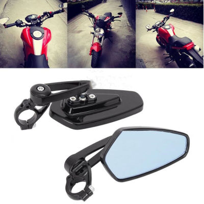 eyeplay ความร้อนขายคู่ 7/8 Universal รถจักรยานยนต์ Handle Bar กระจกมองหลังด้านข้างกระจกพับสีดำ