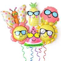 Glasses sun modeling Balloon Party Decoration Photo Props watermelon butterfly pineapple Summer Theme aluminum balloon Balloons