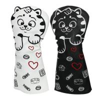 Cute Golf Club Covers Cute Cat Golf Wood Head Covers PU Leather Cute Cat Wood Golf Headcover Embroidery Golf Driver Cover For Golf Club Wood Head Covers charitable