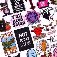 Jesus Cross Patch Satan Iron On Patches For Clothing Thermoadhesive Patches Embroidery Cartoon Animlas Patches DIY Badge Haberdashery