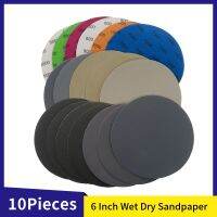 6 Inch Waterproof Hook &amp; Loop Sanding Discs 60-10000 Grit Flocking Sandpaper 150mm for Wet Dry Grinder Polishing  10 Pieces