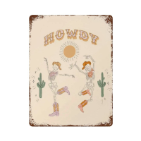 Tanlinxin Funny Howdy Skeleton ป้ายดีบุก-ป้ายโลหะสไตล์ย้อนยุค-โปสเตอร์แปลกใหม่-Home Farmhouse Wall Decor-ของขวัญสำหรับเขาหรือเธอ-ขนาด