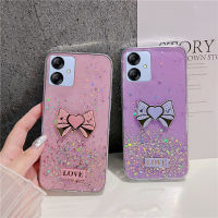 เคส A04e กาแล็คซี่ Samsung พรีเมี่ยมแบบแวววาวประดับด้วยเคสโทรศัพท์ท้องฟ้าเต็มไปด้วยดวงดาวรูปโบว์รูปหัวใจน่ารักสวยงามเคสป้องกันซิลิโคนนิ่มฝาครอบด้านหลัง