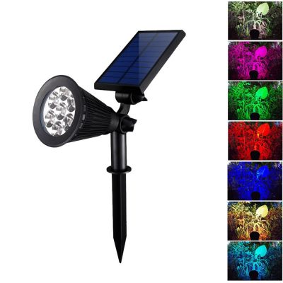 1pcs New Arrival 7 LED Solar Lamp Projector Adjustable Spot for Outdoor Garden Color Change Wireless Waterproof Light VC