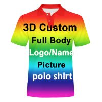 3D Print Men Polo Shirt Casual Short Sleeve Personal Company Full body print Logo Personalized Custom oversized tshirt wholesale Towels