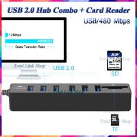 [เพิ่มช่อง USB 6 ช่อง+การ์ดรีดเดอร์] อุปกรณ์เชื่อมต่อคอมพิวเตอร์ USB 2.0 Hub Combo พร้อม Card Reader (โปรดอ่านรายละเอียดสินค้า) --