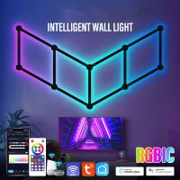 WIFI Intelligent Wall Lamp RGB Symphony Smart DIY Stitching APP Control LED Light Game Room Bedroom TV Decor Atmosphere Light Night Lights