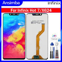 Ansimba 6.2 "ของแท้สำหรับ Infinix อะไหล่ X624 LCD 7ชิ้นสำหรับจอแสดงผลหน้าจอสัมผัสชุดประกอบดิจิไทเซอร์ X624B Infinix