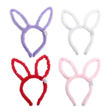 Soft Rabbit Ears Headband Easter Bunny Hair Bands Furry Hair Hoop Christmas  Gift