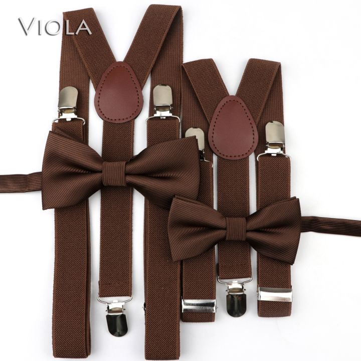yf-top-ginger-dad-son-soild-2-5cm-elastic-suspenders-bowtie-sets-men-kid-wedding-brace-accessory