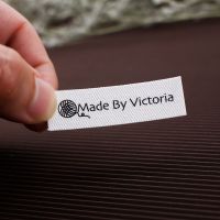 15x50mm 42 Piece  Iron On Name Labels Cotton With Logo or Text Sewing Label Organic Label Etiquetas Personalizada 100% Cotton Stickers Labels