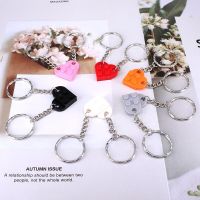 2pcs Cute Love Heart Brick Keychain for Women Men Couples Heart Charm Key Ring Birthday Fashion Jewelry Gift for Children M63 Key Chains