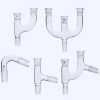 Distillation head fractionation elbow two or mouth connection 75 degree receiving three-way vacuum air guide