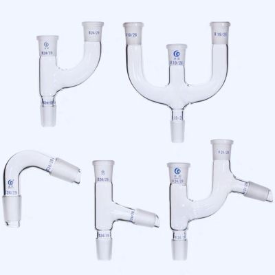 Distillation head fractionation elbow two or mouth connection 75 degree receiving three-way vacuum air guide