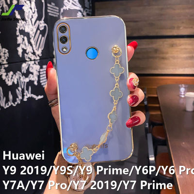JieFie โทรศัพท์กรณี Huawei Y9 2019 / Y9S / Y9 Prime / Y7A / Y7 Pro / Y6P / Y6 Pro / Y7 2019 / Y7 Prime แฟชั่นชุบโครเมี่ยม TPU ฝาครอบสร้อยข้อมือโทรศัพท์กรณี