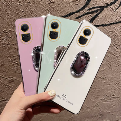 ปลอกอ่อนใหม่เคลือบผิวด้วยไฟฟ้าสำหรับ OPPO Reno 10 5G สุดหรูปกป้องเลนส์ Oppo Reno เคสโทรศัพท์10/Reno 10 Pro / Reno 10 Pro + 2023บัมเปอร์ฝาหลัง OPPO Reno 10Pro บวก5G พร้อมลวดดัดฟันเพชรระยิบระยับ