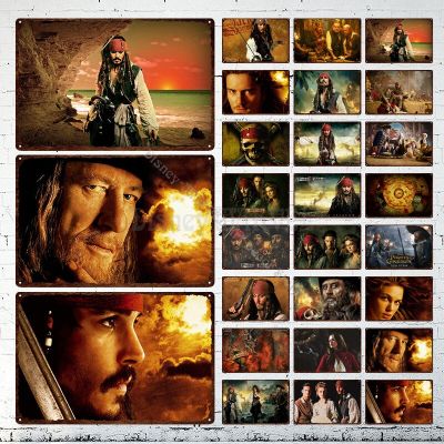 Pirates Of The Caribbean แกนโลหะดีบุกเข้าสู่ระบบ,ที่มีไอคอนภาพยนตร์กัปตันแจ็ค,เหมาะสำหรับคลับตกแต่ง,ที่ไม่ซ้ำกันโลหะโปสเตอร์