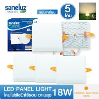 Saneluz โคมไฟฝังฝ้าไร้ขอบ ซาเนลุซ LED PANEL LIGHT ขนาด 18W ทรงกลมและทรงเหลี่ยม แสงสีขาว / แสงสีวอร์ม โคมพาแนล โคมไฟเพดาน ดาวน์ไลท์ฝังฝ้า led VNFS