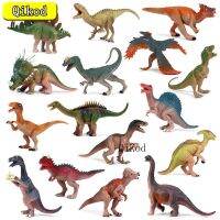 ของเล่นเด็กของขวัญเก็บโมเดลไดโนเสาร์สไปโนซอรัส Jurassic T-Rex Therizinosaurus ดั้งเดิม4ชิ้น/เซ็ตโลกไดโนเสาร์ Park ตุ๊กตาขยับแขนขาได้