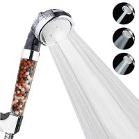 ↂ♟▤ Zhangji 3 Functions High Pressure SPA Shower Head Water Saving Handheld Rainfall Bathroom Accessory Anion Filter Shower