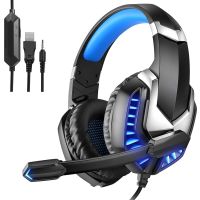 【CW】 Professional Gaming Headphone LED Light Bass Stereo Noise Reduction Mic Gamer Headset For PS4 PS5 Xbox Laptop PC Wired Headset