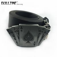 Bullzine zinc alloy retro Playing Card gamble belt buckle jeans gift belt buckle Free PU belt FP-02234 drop shipping