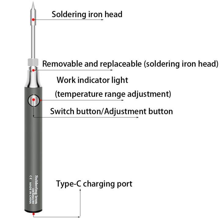 ชาร์จไร้สายเหล็กบัดกรีประสานเหล็กไฟฟ้า-usb-5v8w-ชาร์จเร็วแบตเตอรี่ลิเธียมซ่อมเครื่องมือการเชื่อมแบบพกพา