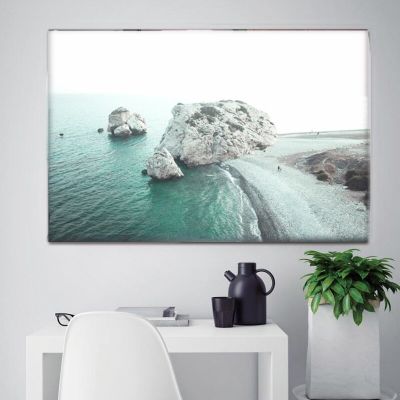 Modern Home Living Room Decor สไตล์นอร์ดิกสะพานหินสีขาว Rreed Blue Seawall Art โปสเตอร์และผ้าใบพิมพ์ Pictures