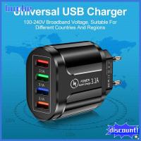 BUCHE Universal LED 4 พอร์ต แหล่งจ่ายไฟ หม้อแปลง USB อะแดปเตอร์ Fast Quick Charger