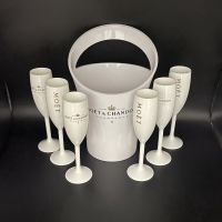 Moët &amp; Chandon Ice Bucket Champagne Flute Set White Wine Plastic Glass Champagne Party Sets