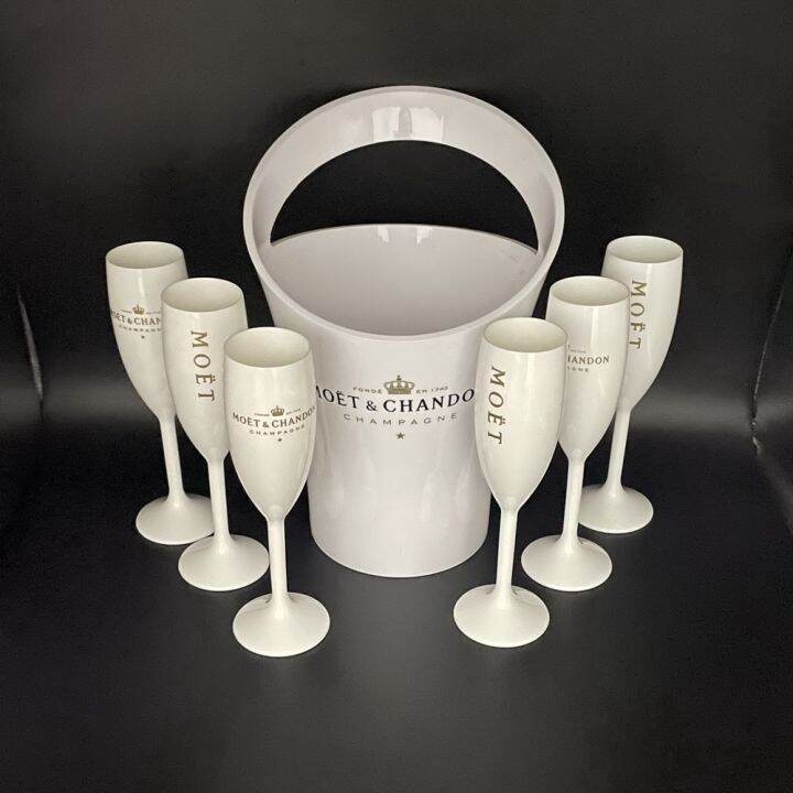Moët & Chandon Ice Bucket Champagne Flute Set White Wine Plastic Glass