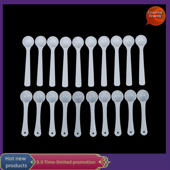 Graceful 20PCS 1g Plastic 1 Gram Scoops Spoons For Food Milk