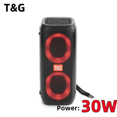TG333 30W power wireless bluetooth speaker dual speaker card outdoor subwoofer RGB colorful lights with FM radio caixa de som Wireless and Bluetooth S