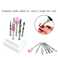7Pcs/Set Nail Grinding Manicure Drill Bits Sander Cap Cutters For Nail Drill Machine Remove Nail Tools Professional Accessories