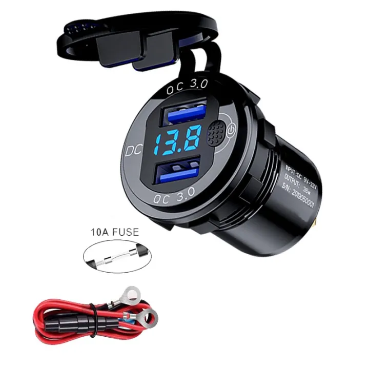 qc-3-0-dual-usb-car-charger-socket-12v-24v-usb-charger-with-contact-switch-for-boat-motorcycle-truck-golf-cart