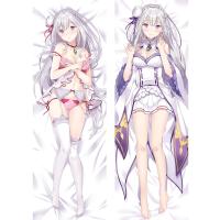 Anime Re:Zero Starting Life in Another World Emilia Dakimakura Hugging Body Pillow Case Character Emiria Pattern Pillow Cover