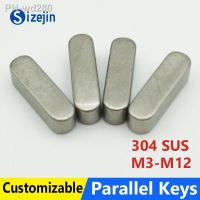 10pcs Parallel Keys Pin 304 Stainless Steel A2 Round Ends Flat Key Pins M3 M4 M5 M6 M8 M10 M12 Square Bar