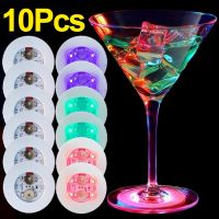 LED Coaster Stickers Luminous Drinking Glass Cup Pads Lamp Wine Liquor Bottles Coaster Cushion Bars Party Cocktail Decor Lights