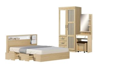 ชุดห้องนอน LUNA 5/6 ฟุต // MODEL : LUNA-SET ดีไซน์สวยหรู สไตล์ยุโรป ประกอบด้วย ( เตียง+ตู้เสื้อผ้า+โต๊ะแป้ง ) แข็งแรงทนทาน