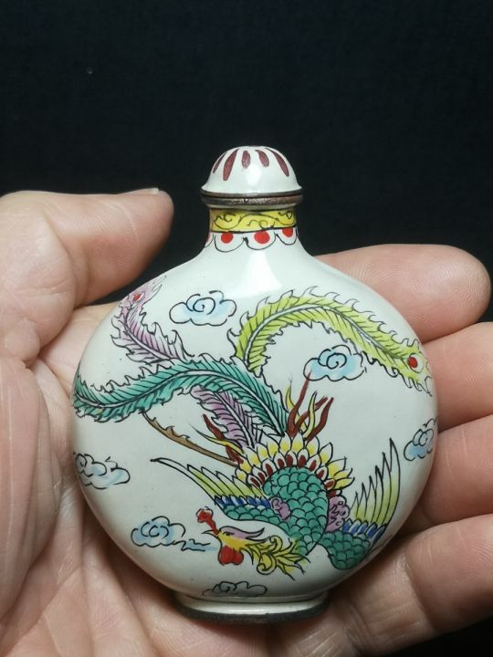 yizhu-cultuer-art-collection-vintage-art-chinese-cloisonne-painting-dragon-phenix-snuff-bottle-decoration