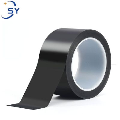 Black Film Masking Tape PET High Temperature Waterproof Tape Traceless Single Side Adhesive LED Light Screen  Barrier Bar 66M Adhesives Tape